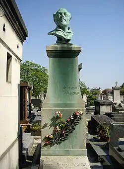 funerary monument with bust of man on the top