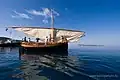 Raising lateen sail on bracera "Our Lady of the Sea"