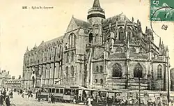 Center of town: the Place Carnot and its Gothic collegiate church.