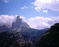 View of the Tre Cime di Lavaredo from Mount Piana.