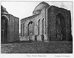 Tughlugh Timur (r.1347–1360) mausoleum, Almaliq, Xinjiang. A rare example of Chagatai architecture.[42]
