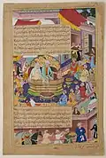 Page from a copy of Chingiz Nama (Book of Genghis), itself an extract of the Jami al-Tawarikh. Commissioned under Akbar.