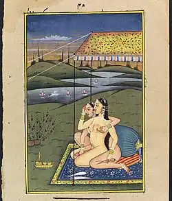 Kama Sutra illustration of women in embrace
