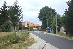 Road with houses
