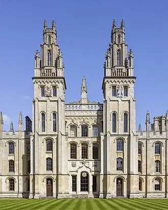 The twin towers of Hawksmoor's Quadrangle