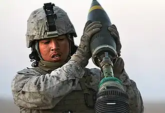 USMC High explosive round showing rifling.