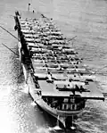 USS&nbsp;Langley&nbsp;(CV-1) in Pearl Harbor, in May 1928, the US Navy first aircraft carrier