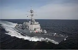 Sampson during sea trials, 2007