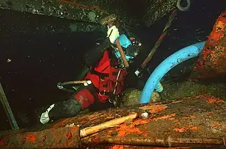 Diver working on USS Monitor