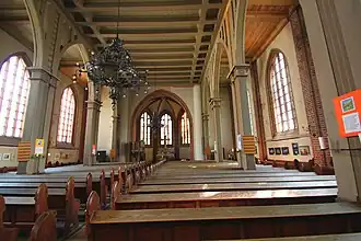 St Mary's [de], Usedom, with wooden arches and a wooden ceiling