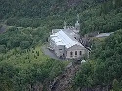 The Vemork hydroelectric plant in Norway, site of the heavy water production, and a part of the German nuclear program, sabotaged by Norwegians between 1942 and 1944