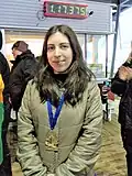 Ravenna wears her gold medal after winning the 2014 provincial championship.