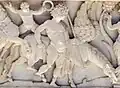 Veroli Casket panel detail showing Bellerophon with Pegasus, dating from 900 to 1000 AD.