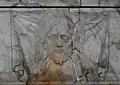 The Sudarium on the altar ledge
