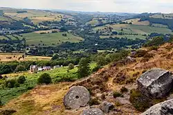 View from Curbar Edge towards New Bridge