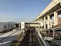 Another view of the platforms. Note there are two footbridges.