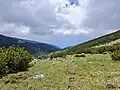 View on mountain slopes from top of Mokra Gora