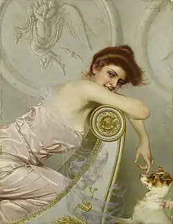Young Woman with a little dog