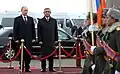 The company in front of Russian President Vladimir Putin and Armenian President Serzh Sargsyan.