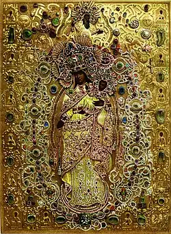 A precious Russian icon of Joy of All Who Sorrow, 1862