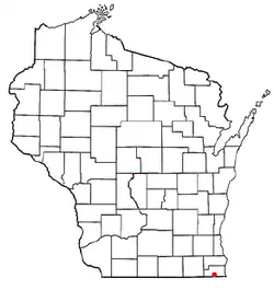 Location of Lake Shangrila, Wisconsin