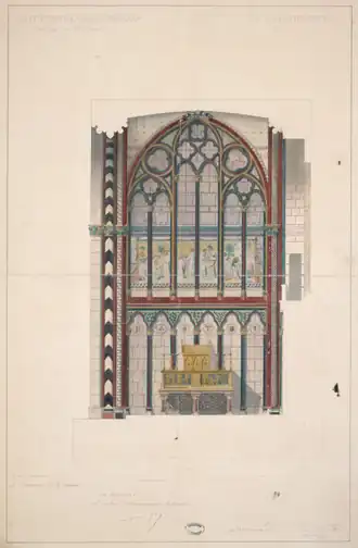 Wall of chapel of Saint-Joseph in Bordeaux Cathedral (1850)