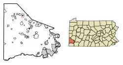 Location of Midway in Washington County, Pennsylvania.