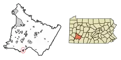 Location of Scottdale in Westmoreland County, Pennsylvania