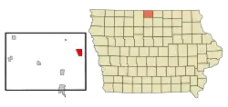 Location of Lake Mills, Iowa