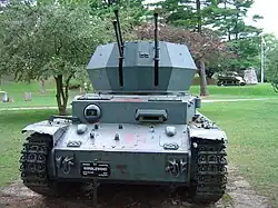 German Wirbelwind, a 20 mm Flakvierling quadmount on a Panzer IV chassis