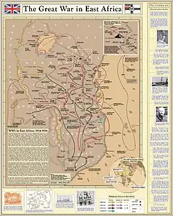 Map of the East African Theater in World War I