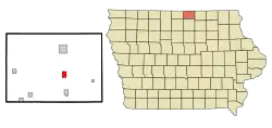 Location of Kensett, Iowa