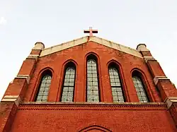 The entrance.