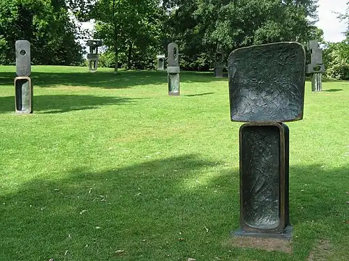 Figures on a hill at Yorkshire Sculpture Park