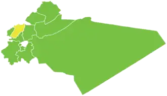 Map of al-Zabadani District within Rif Dimashq Governorate