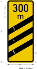 Sign 450-55 Exit countdown marker (other roads, 300m before exit)