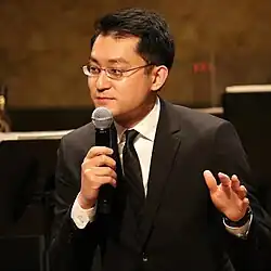 Zhou Tian giving a pre-concert talk at Princeton University