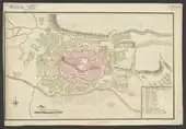 Map of Hermannstadt (Sibiu) around 1750